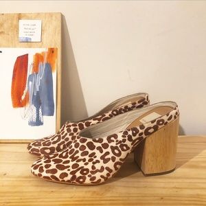 SOLD Dolce Vita leopard wooden block heels